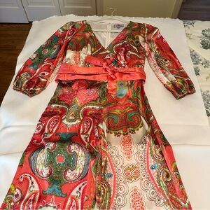 Montepicaza Coral Paisley Jumpsuit, Size S
